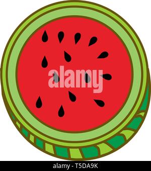 Watermelon Fruit Template Vector Flat Stock Vector