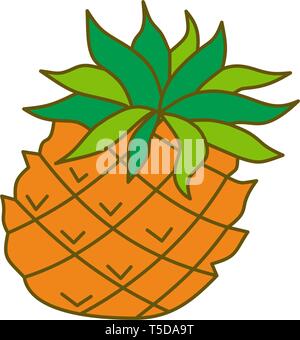 Pineapple Fruit Template Vector Flat Stock Vector