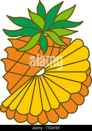 Pineapple Fruit Template Vector Flat Stock Vector
