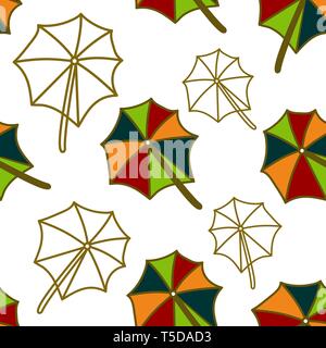 Umbrella Beach Pattern Seamless Design Template Vector Stock Vector