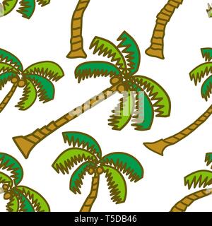 Coconut Pattern Seamless Vector Template Stock Vector