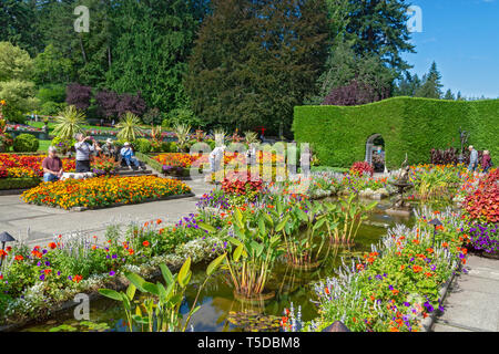 Canada, Brentwood Bay, Butchart Gardens, Italian Garden Stock Photo