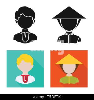 Vector illustration of imitator and resident logo. Collection of imitator and culture stock vector illustration. Stock Vector