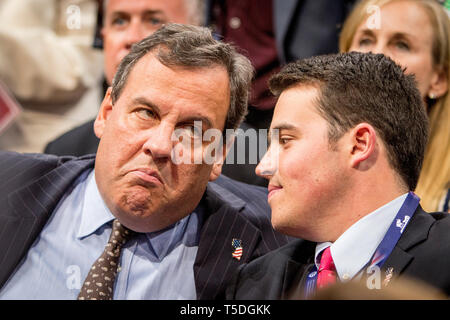 New Jersey Governor Chris Christie (R-NJ) The Republican National Convention in Cleveland, where Donald Trump is nominated as the republican presidential candidate. Stock Photo