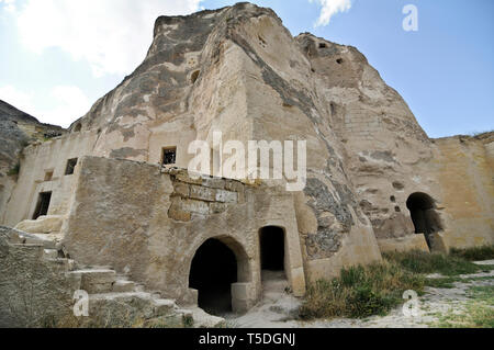 Cave houses in the mountains of  Cappadocia, Turkey Stock Photo