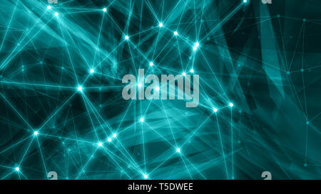 New technology transformation connected dots and lines background Stock Photo