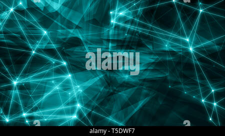 Chaos graphics, polygonal abstract shapes creative modern triangle shape objects Stock Photo