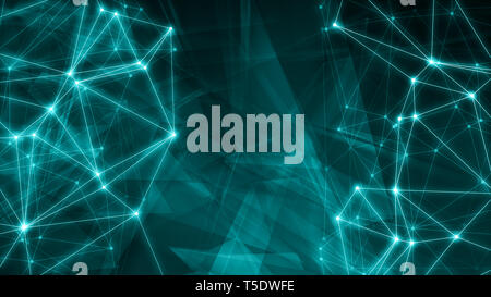Creative new tech abstract background, many circles dots connected Stock Photo