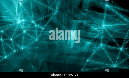 Geometrical triangles shapes chaos, random dots background conception Stock Photo