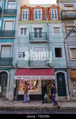 Pastelaria Milorde cafe in Rua da Graca street in Graca neighbourhoods of Lisbon, Portugal Stock Photo