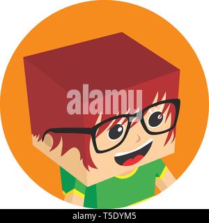 block isometric profile picture avatar vector art Stock Vector Image ...