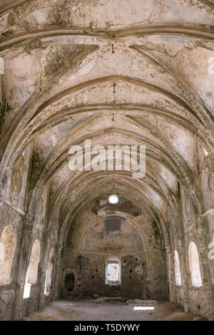 Interior of the High Church in Kayakoy Karmylassos from 17th Century, Turkey Stock Photo
