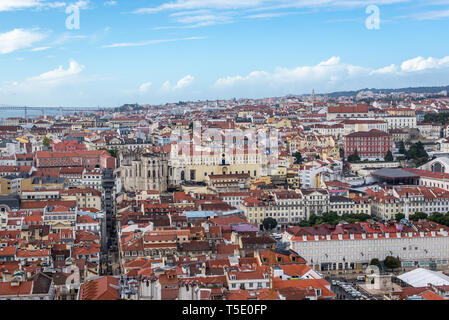 Cityscape of Lisbon, Portugal seen from Castelo de Sao Jorge viewing point Stock Photo
