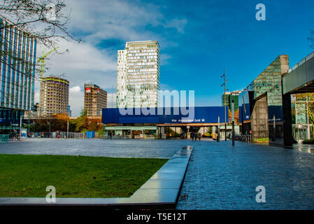 Modern architecture at the Zuidas close to Amsterdam city Center Stock Photo