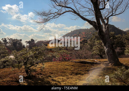 Amazing view of the golden pavillion in Kyoto, Japan Stock Photo