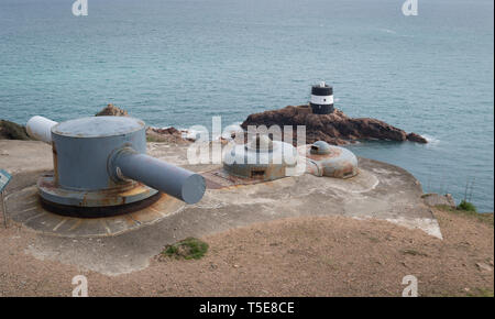 World War Two German coastal defences at Noirmont Point on the island of Jersey, Channel Islands Stock Photo