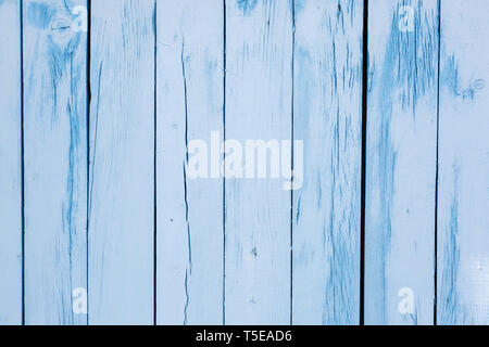Blue old rough wooden textured background. Rustic wood painted wall. Stock Photo
