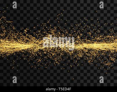Electricity lighting effects. Array with dynamic particles. 3d futuristic technology style. Abstract Background. Vector illustration. Stock Vector