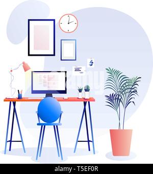 Workplace vector background. Trends illustration Stock Vector