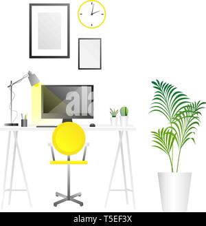 Workplace vector background. Trends illustration Stock Vector