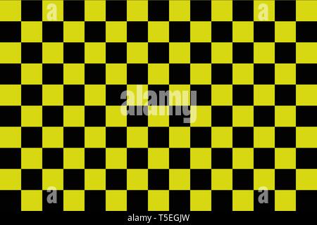 Checkered patterns. Seamless vector abstract basic backgrounds. Black and yellow colored cross painted template for banner, textile, fabric, design. V Stock Vector