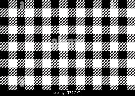 Black gingham pattern. Texture from rhombus/squares for - plaid, tablecloths, clothes, shirts, dresses, paper, bedding, blankets, quilts and other tex Stock Vector