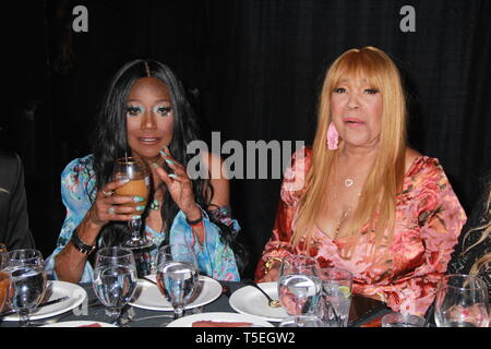 April 10, 2019 - Hollywood, California, U.S. - I16043CHW.Hollywood Chamber Of Commerce Honors The Original Pointer Sisters Bonnie Pointer and Anita Pointer With Lifetime Achievement Award.Avalon Hollywood, Hollywood, California, USA .04/10/2019 .BONNIE POINTER AND ANITA POINTER .Â©Clinton H.Wallace/Photomundo International/  Photos Inc  (Credit Image: © Clinton Wallace/Globe Photos via ZUMA Wire) Stock Photo