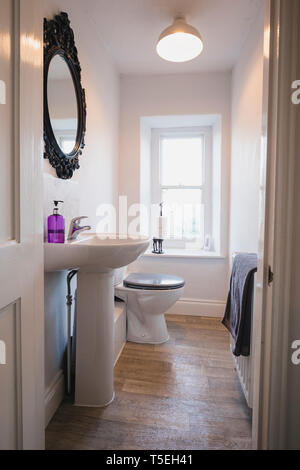 A wide angle, clean interior view of a bright, contemporary gym,The ...