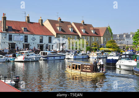 Boating on the  River Great Ouse, Ely, Cambridgeshire, England, UK Stock Photo