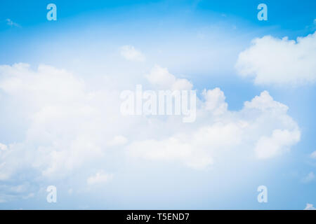 Fantastic soft white clouds against blue sky in thailand Stock Photo