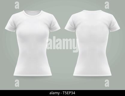 Download Women short sleeve v-neck t-shirt. Template for design ...