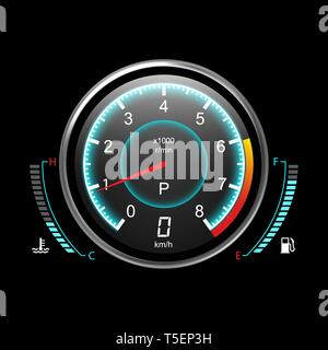 Car speedometer or auto odograph, truck instrument Stock Vector