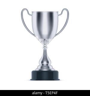 Silver cup or sport prize for second place Stock Vector