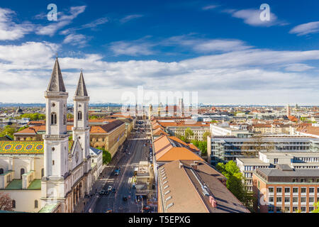 Panoramic aerial shot of Munich, Germany Stock Photo