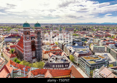 Panoramic shot of the old town of Munich Stock Photo