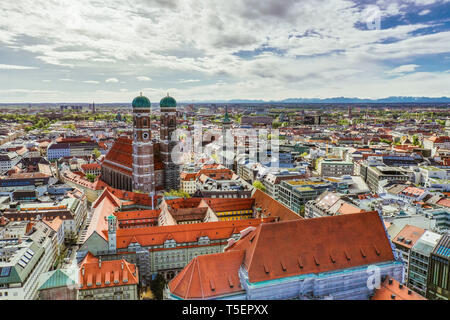 Panoramic shot of the old town of Munich Stock Photo