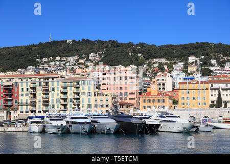 Port Lympia, Harbor, Nice, Cote d'Azur, Alpes Maritimes, Provence, French Riviera, France, Europe Stock Photo