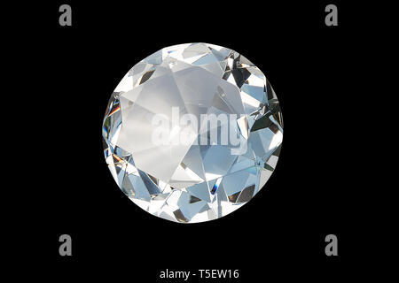 Glass diamond isolated on black background. Luxury concept Stock Photo