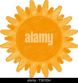 Hand drawn sun, vector illustration in cartoon style Stock Vector