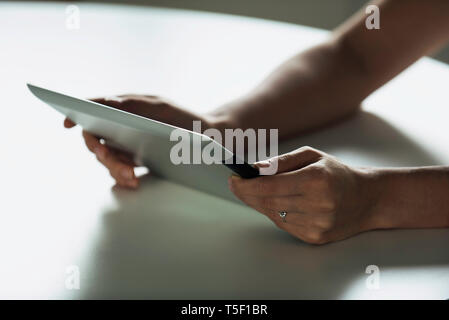 Businesswoman using digital tablet Stock Photo