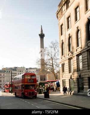 Admiral Nelson statue in Trafalgar Square, London, England, UK. Stock Photo