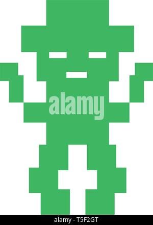 Colorful pixel art space invader aliens collection - retro 8 bit game ...