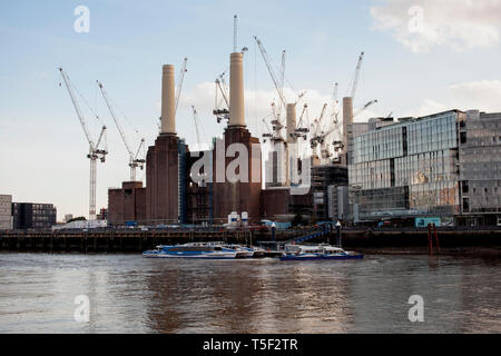 Battersea Power Station undergoing refurbishment  for luxury Apartments. London.UK Stock Photo