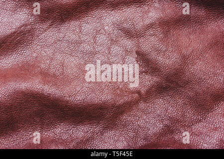 Brown texture of old vintage genuine leather Stock Photo