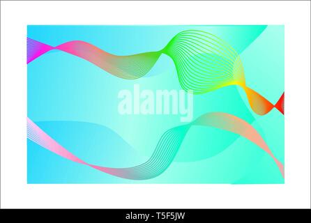 Abstract background with colorful stripes on a green background. Stock Vector