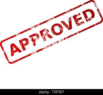 Approved rubber stamps on white background Stock Vector