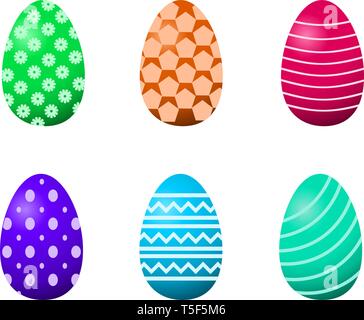 Colorful Easter eggs on the white background vector. Stock Vector
