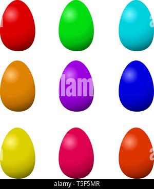 Colorful Easter eggs on the white background vector. Stock Vector