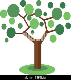 ecological nature of green tree leaves vector. Stock Vector