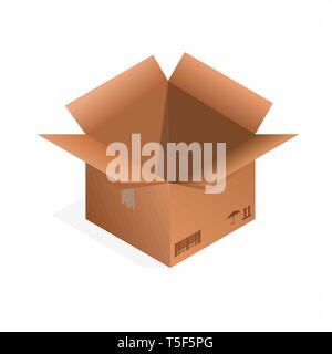 Package box brown on the white background. vector Stock Vector